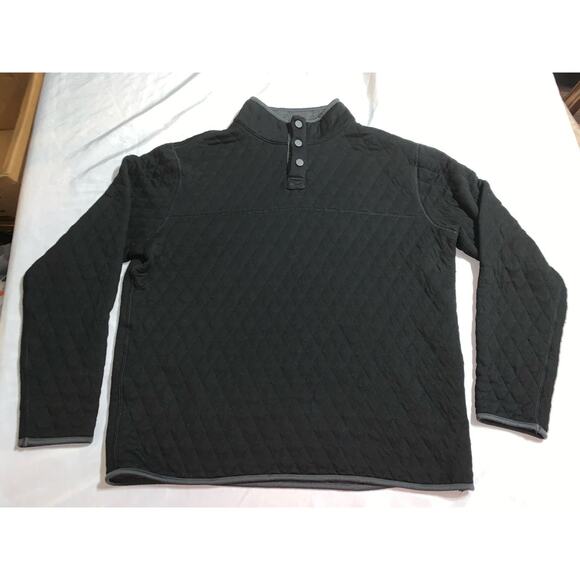 Black Quilted Pullover Snap Closure With Grey Inside - Picture 1 of 3